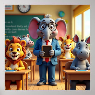 Safari Classroom - Terug naar school Poster