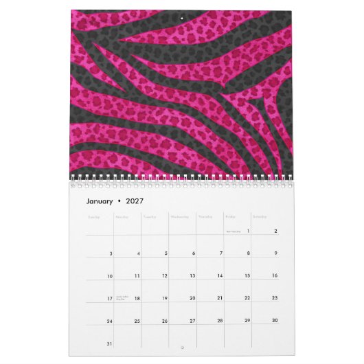 Safari Custom Calendar Kalender (Jan 2027)