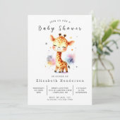 Safari Custom Giraffe Baby shower Kaart (Staand voorkant)