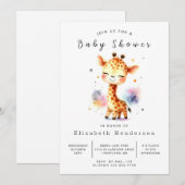 Safari Custom Giraffe Baby shower Kaart (Voorkant / Achterkant)