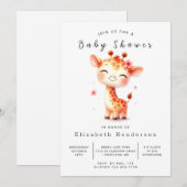 Safari Custom Giraffe Baby shower Kaart (Voorkant / Achterkant)
