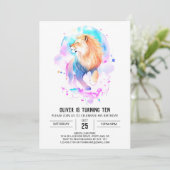 Safari Custom Lion Verjaardag Kaart (Staand voorkant)