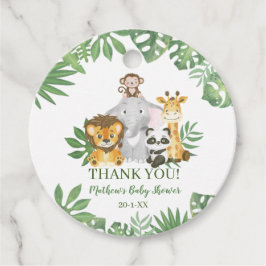 Safari Cute Baby shower Oerwoud Bedankjes Labels