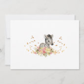 Safari Cute Baby Zebra Wild Baby shower Kaart (Achterkant)