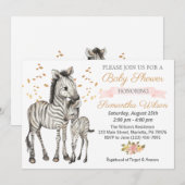 Safari Cute Baby Zebra Wild Baby shower Kaart (Voorkant / Achterkant)