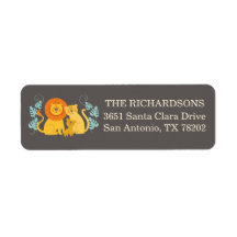 Safari Cute Lion Return Address Label