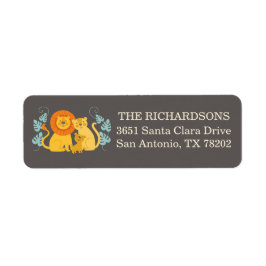 Safari Cute Lion Return Address Label