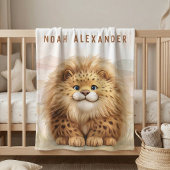 Safari Cute Zuberi The Fluffy Leopard Name Kids Fleece Deken