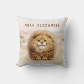 Safari Cute Zuberi The Fluffy Leopard Name Kids Kussen (Voorkant)