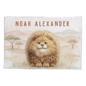 Safari Cute Zuberi The Fluffy Leopard Name Kids Kussensloop (Achterkant)