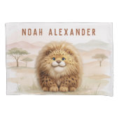 Safari Cute Zuberi The Fluffy Leopard Name Kids Kussensloop (Voorkant)