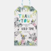 Safari Dank Je Favoriet Jungle Zoo Feest Dieren Cadeaulabel (Voorkant)