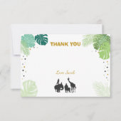 Safari Dank je wel Wilde Dierentuin Oerwoud Bedankkaart (Voorkant)