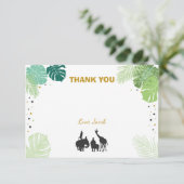 Safari Dank je wel Wilde Dierentuin Oerwoud Bedankkaart (Staand voorkant)