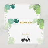 Safari Dank je wel Wilde Dierentuin Oerwoud Bedankkaart (Voorkant / Achterkant)