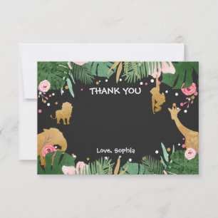 Safari Dank je wel Wilde Dierentuin Oerwoud Bedankkaart