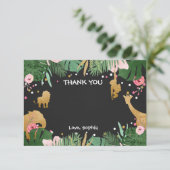 Safari Dank je wel Wilde Dierentuin Oerwoud Bedankkaart (Staand voorkant)