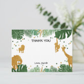 Safari Dank je wel Wilde Dierentuin Oerwoud Bedankkaart (Staand voorkant)