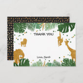 Safari Dank je wel Wilde Dierentuin Oerwoud Bedankkaart (Voorkant / Achterkant)