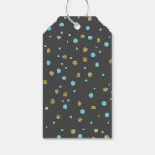 Safari Dank u Label, Aqua Blue, Faux Gold Glitter Cadeaulabel (Achterkant)