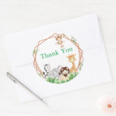 Safari Dank u, Oerwoud, douche Ronde Sticker (Envelop)