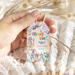 Safari Dank u voor Oerwoud Party Animals Cadeaulabel
