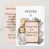 Safari Dankkaart, Oliver Verjaardagsbedankje Bedankkaart (Voorkant / Achterkant)