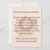 Safari Dankkaart, Oliver Verjaardagsbedankje Bedankkaart (Achterkant)