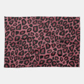 Safari Dark Dusty Roos Leopard Animal Print Theedoek (Horizontaal)