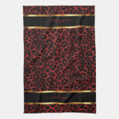 Safari Dark Red Leopard - Aanpassen Theedoek (Verticaal)