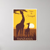 Safari de Serengeti, Tanzania, Canvas Afdruk (Voorkant)