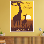 Safari de Serengeti, Tanzania, Canvas Afdruk (Insitu (Woonkamer))