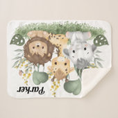 Safari Deken – Aangepaste Oerwoud dierlijke baby d (Voorkant (horizontaal))