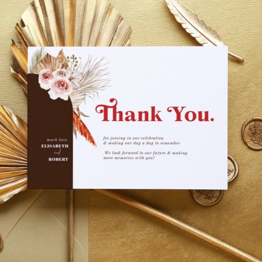 Safari Desert Boho Bloemen Dank u kaart