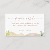 SAFARI Desert Diaper Raffle Ticket Insert Kaart (Voorkant)
