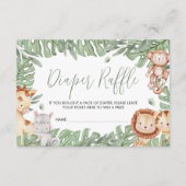 Safari Diaper Raffle Card Informatiekaartje (Voorkant)