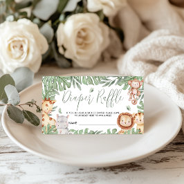 Safari Diaper Raffle Card Informatiekaartje