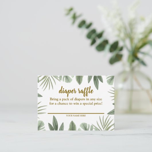 Safari Diaper Raffle Informatiekaartje (Staand voorkant)