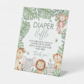 Safari Diaper Raffle Sign Reclamebord Met Voetstuk (Voorkant)