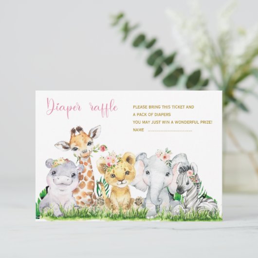 Safari Diaper rafflekaarten (Staand voorkant)