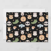 Safari dier 1e verjaardag jongen foto uitnodiging (Achterkant)