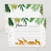 Safari dier Advieskaart Baby Shower Informatiekaartje (Voorkant / Achterkant)