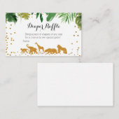 Safari Dier Baby shower - Luier Raffle Kaart (Voorkant / Achterkant)