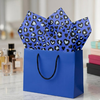 Safari Dier Blauwe Luipaard Chic Print Patroon Tissuepapier