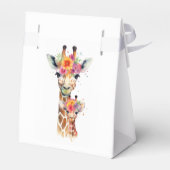 Safari Dier Bloemen Giraffe Moeder Baby shower Bedankdoosjes (Achterkant)