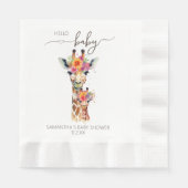 Safari Dier Bloemen Giraffe Moeder Baby shower Servet (Voorkant)