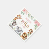 Safari Dier Blush Roze Bloemen Wild Een Verjaardag Servet (Hoek)
