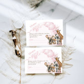 Safari dier Boho Baby Meisje Douche Luier Raffle Informatiekaartje