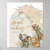 Safari dier Boho Oh Boy Baby shower Dierenspel Poster (Voorkant)