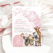 Safari dier Boho Oh Meisje Baby shower Kaart